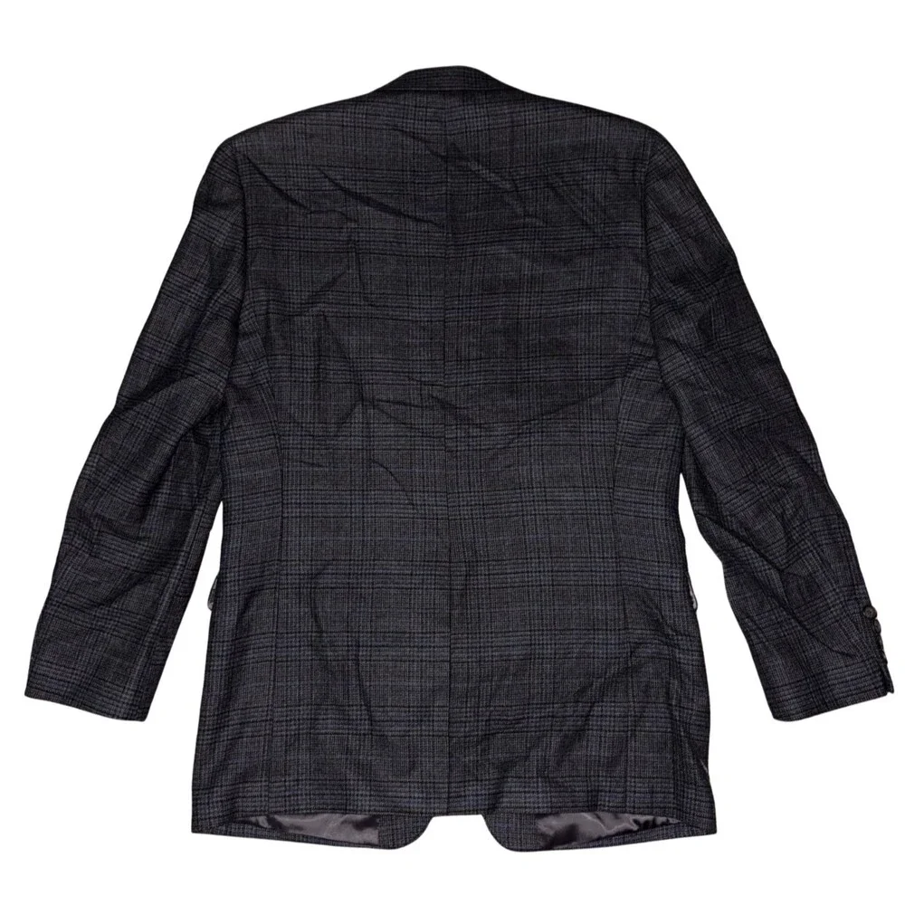 Lauren Ralph Lauren Blazer Mens 42L Wool Grey Glen Plaid Sport Coat Jacket